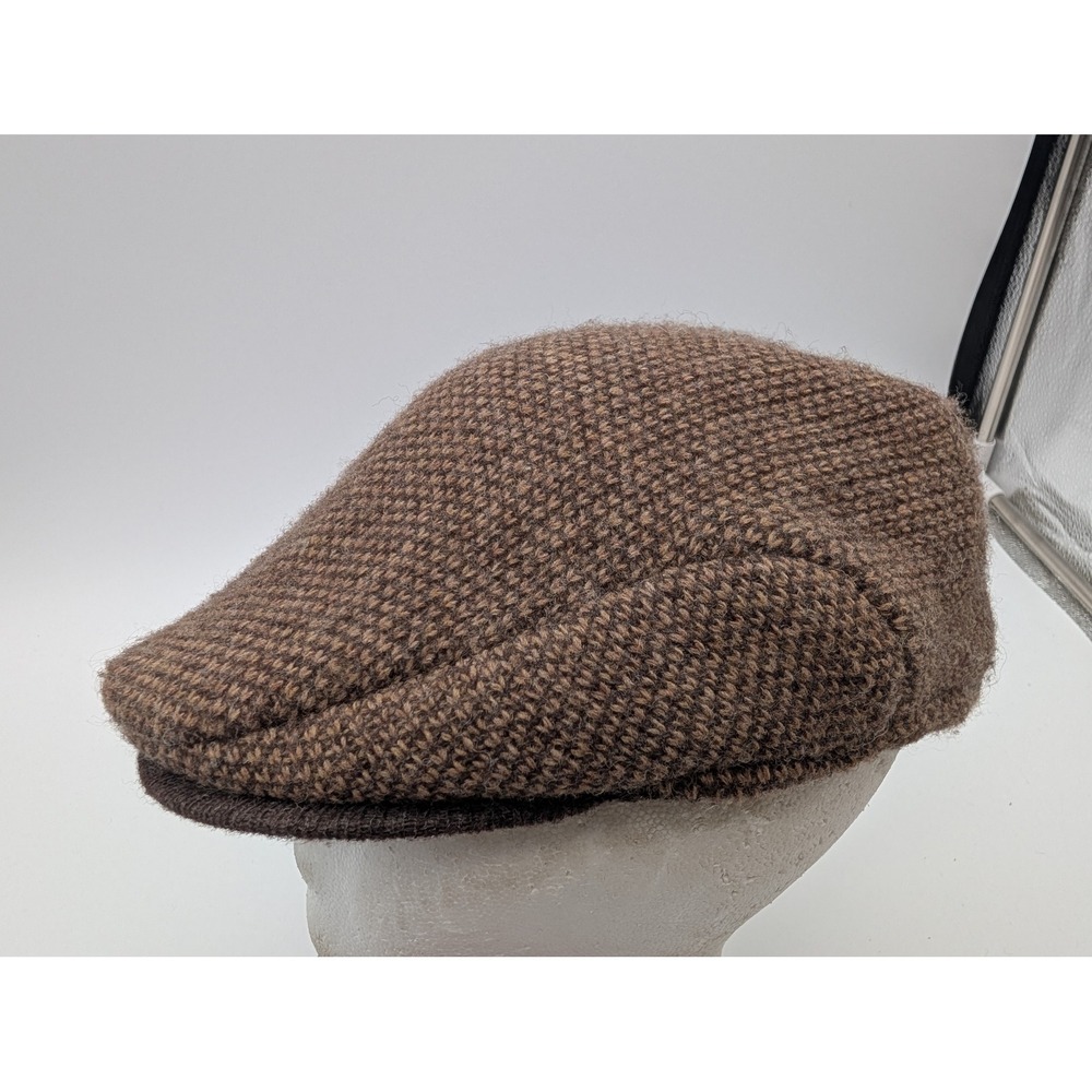 Polo Ralph Lauren Mens Brown Lambswool Knit Flat Cap Driving L/XL Unstructured